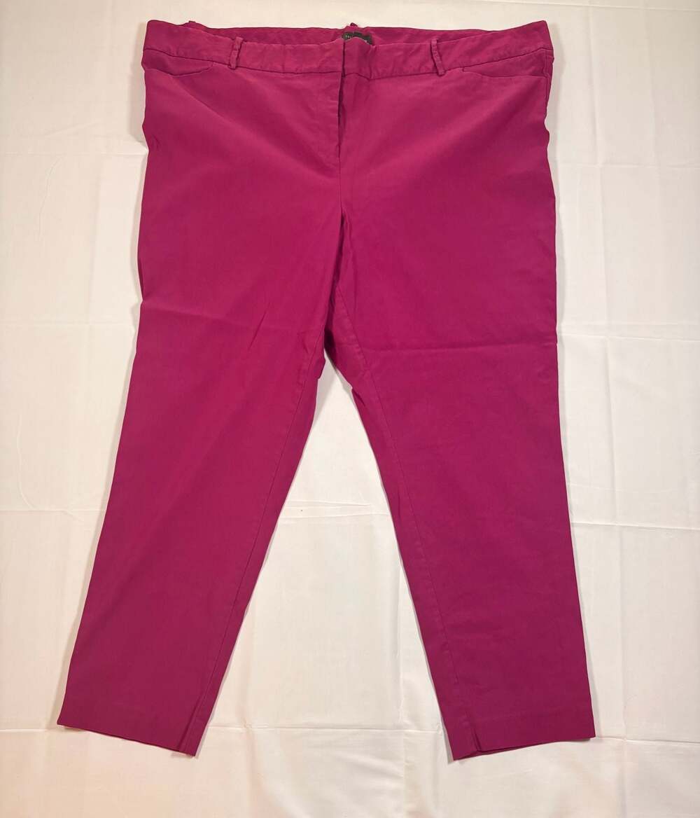 The Limited Women's Fuchsia Pink Slim Leg Ankle Pants Size 24W